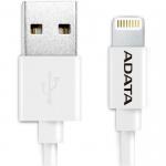 Cable USB A Lightning Adata iPhone Apple Blanco 1 Metro AMFIPL-1M-CWH