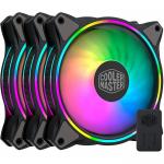 3 Ventiladores Cooler Master 120mm MasterFan MF120 HALO RGB Controlador MFL-B2DN-183PA-R1