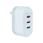 Cargador  Mobifree Cargador de pared 3 puertos USB Color blanco Pared 3 (MB-923378)