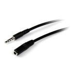 Cable de Audio StarTech.com Auxiliar 3.5mm Macho a 3.5mm Hembra 2 Metros Negro MUHSMF2M