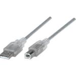 Cable de Datos Manhattan USB 2.0 Macho a USB B Macho 3 Metros Plata 340458