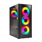 Gabinete Balam Rush DragonFly Crystal GM745 con Ventana Midi-Tower ATX/Micro ATX/Mini-ATX USB 3.0 sin Fuente 4 Ventiladores RGB Instalados Negro BR-935968