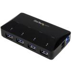 Adaptador Hub USB 3.0 StarTech.com 4 Puertos Negro ST53004U1C