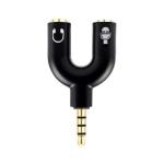 Adaptador Stereo 3.5 mm Macho a Dual 3.5 mm H BROBOTIX 181802-2 Negro   (181802-2)