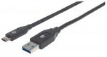 Cable USB C MANHATTAN 354974 Negro Macho/Macho 1,8 m (354974)