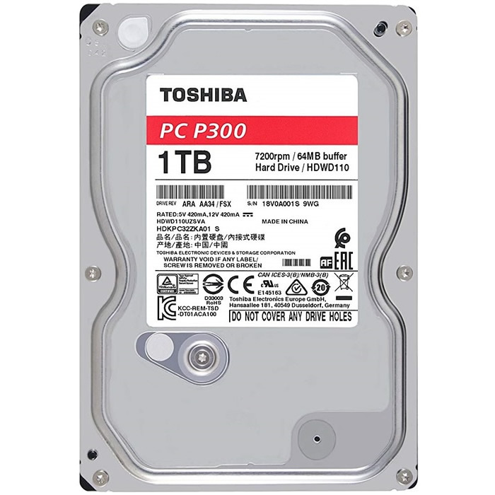 Amargura mostaza demandante Disco Duro 3.5 Toshiba P300 1TB 7200RPM SATA 3 64MB HDWD110UZSVA |  XtremeTecPc.com